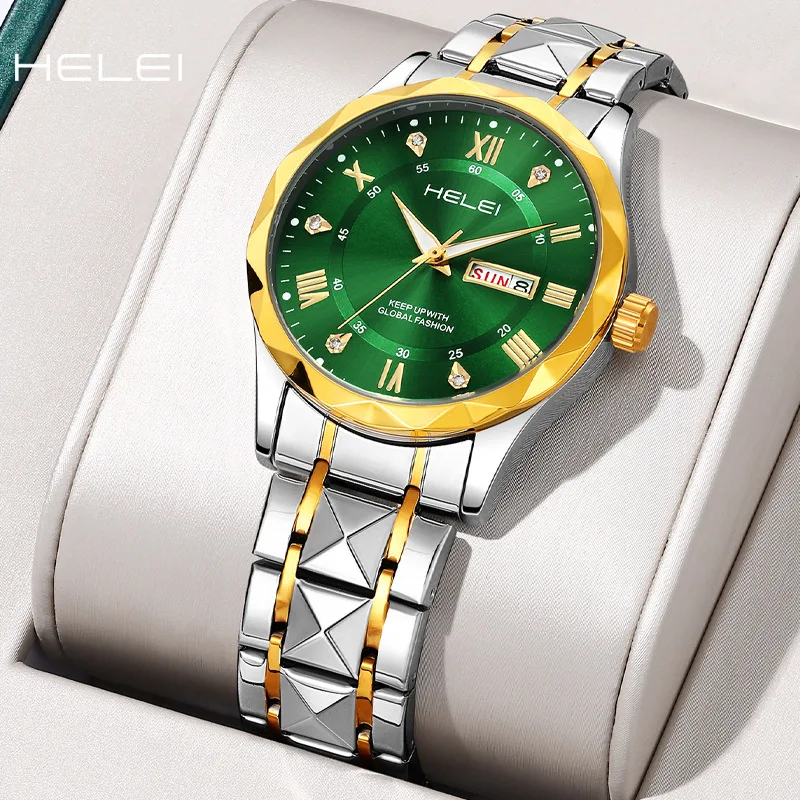 HELEI Swiss brand new business men's watch waterproof luminous quartz watch live foreign trade hot sale