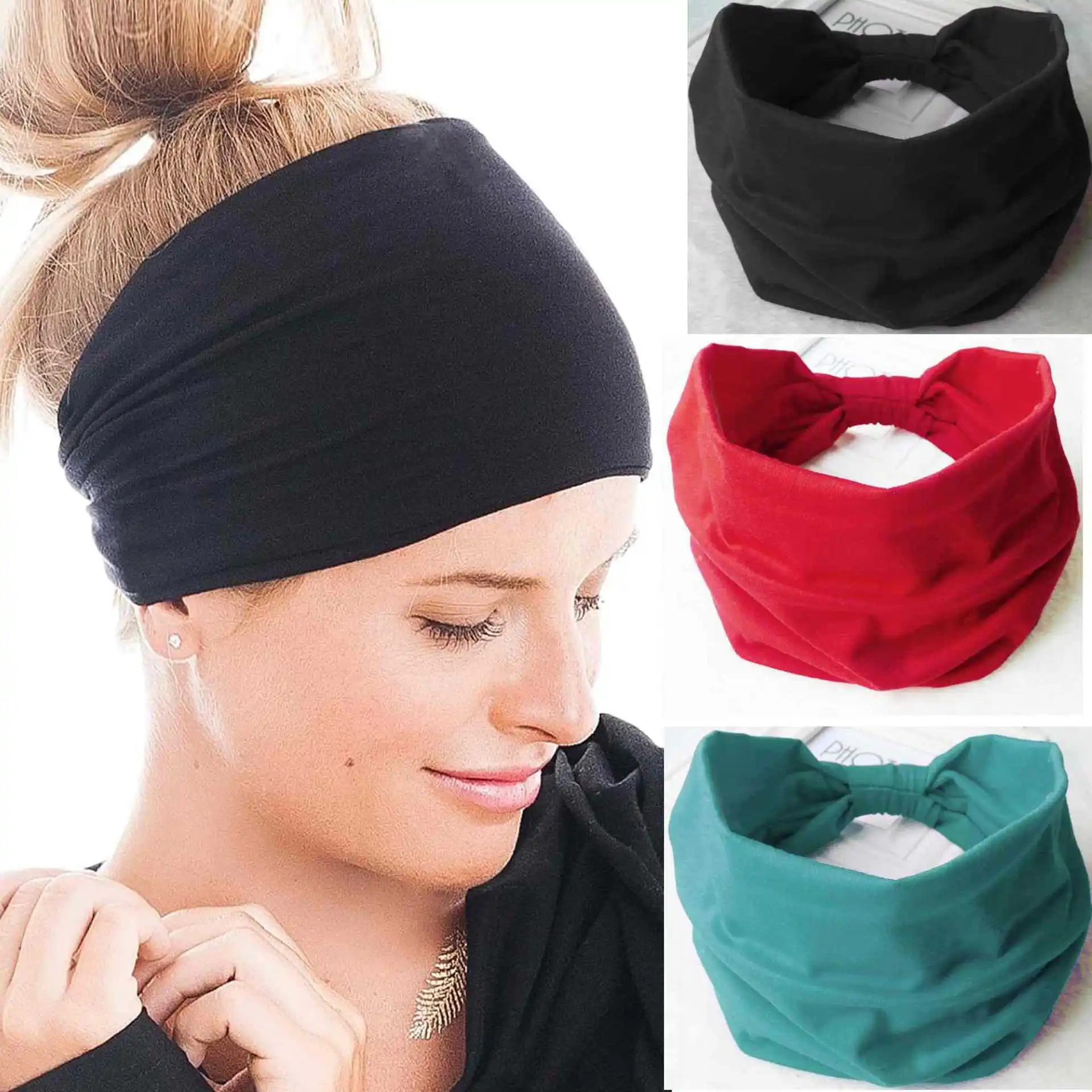 

Women Yoga Headband Wide Sports Sweat Absorbent Hairband for Fitness