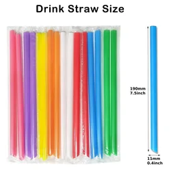 100-600Pcs Large Color Black Milk Tea Straws White Drinking Straws Bubble Tea Straw Big Milkshake Straws Party Wedding Bar Home