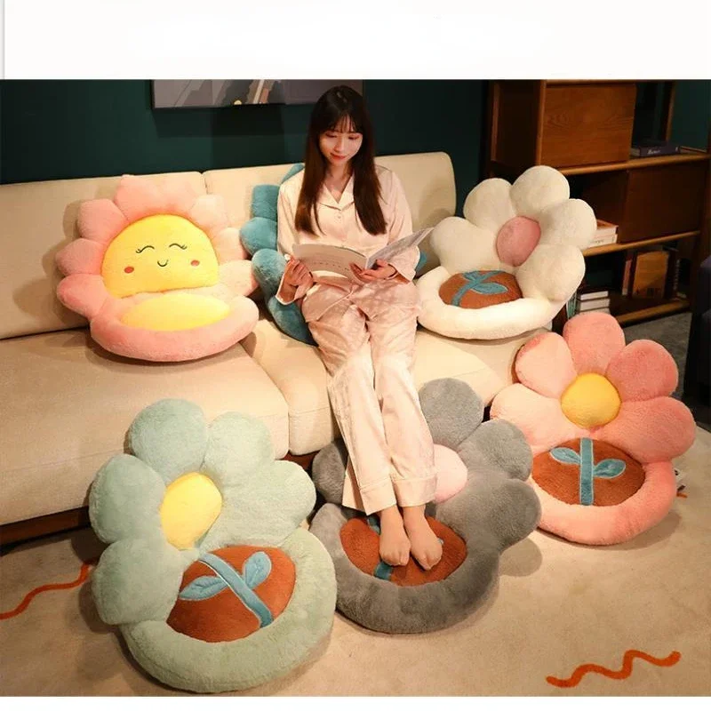 Winter Car Seat Cushion Office Bedroom Backrest Integrated Type Sedentary Hip Fart Mat Household Carpet Pillows Decoration