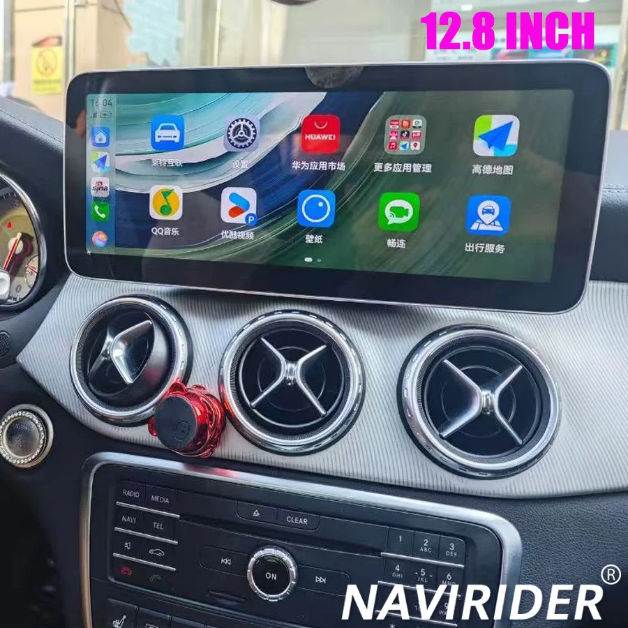 

12,8-дюймовый мультимедийный проигрыватель Qualcomm Android 15 с беспроводным CarPlay для Mercedes-Benz A/CLA/GLA W176 X156 C117, навигационная GPS-система, головное устройство S