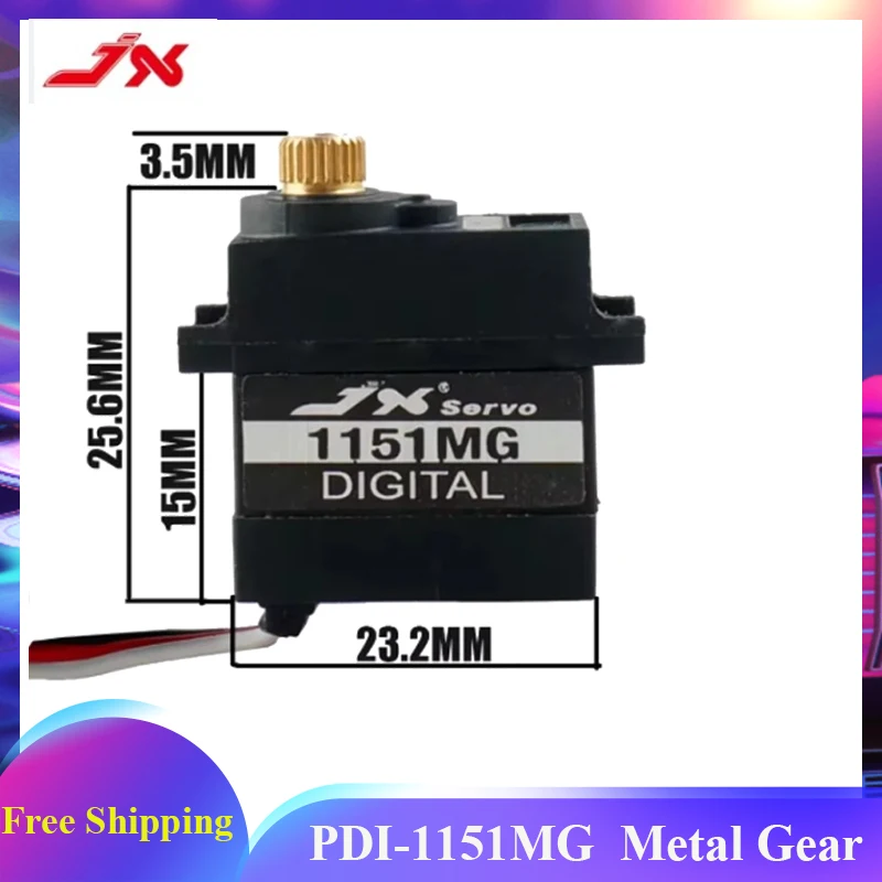 JX Servo PDI-1151MG 3.6KG Mini 6V Waterdichte Digitale Core Servo Voor RC Helicopter Auto Robot Boot