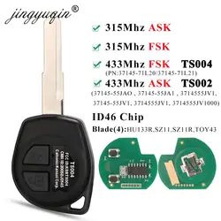 Jingyuqin 433MHz /315Mhz ASK/FSK ID46 Chip kluczyk samochodowy z pilotem dla Suzuki Swift SX4 altto Vitara Grand Vitara Ignis JIMNY Splash Fob