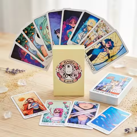 The Paritt's 3rd Eye Tarot, 78Pcs Art Tarot Deck, Divination Tools for Beginners,suitable for divination parties, board games,