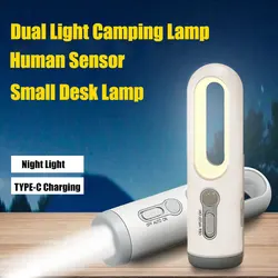 LED Motion Sensor Night Light Portable Flashlight Camping Lighting Bathroom Reading Book Baby Feeding Eye Care Bedside desk Lamp