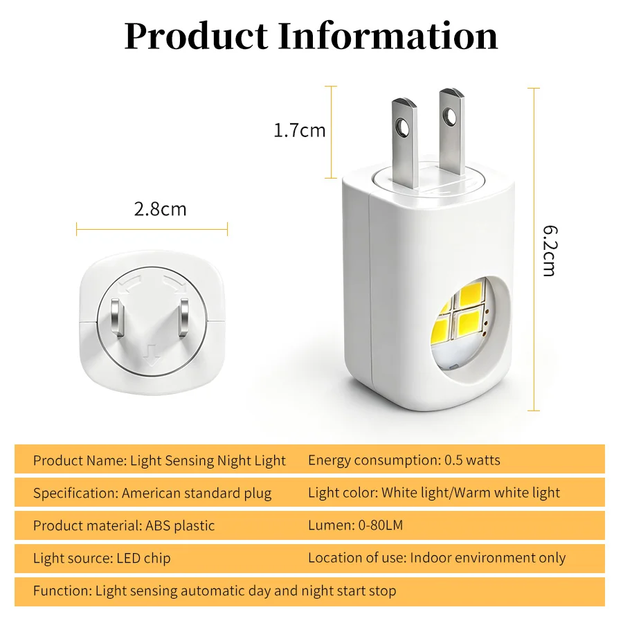 1/2pcs EU/US Plug Night Lamp Dusk to Dawn Light Sensor LED Night Light Auto On Off for Bedroom Bathroom Kitchen Stairs Hallway