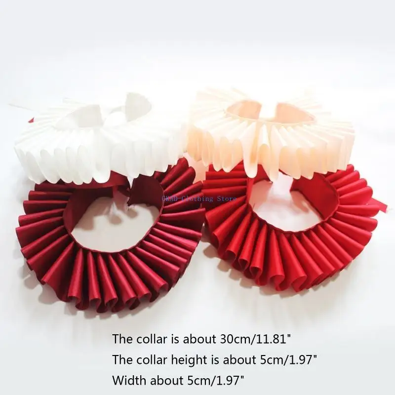 N0PE Neck Ruffled Collar Retro Webbing Clown Layered Choker Necklace