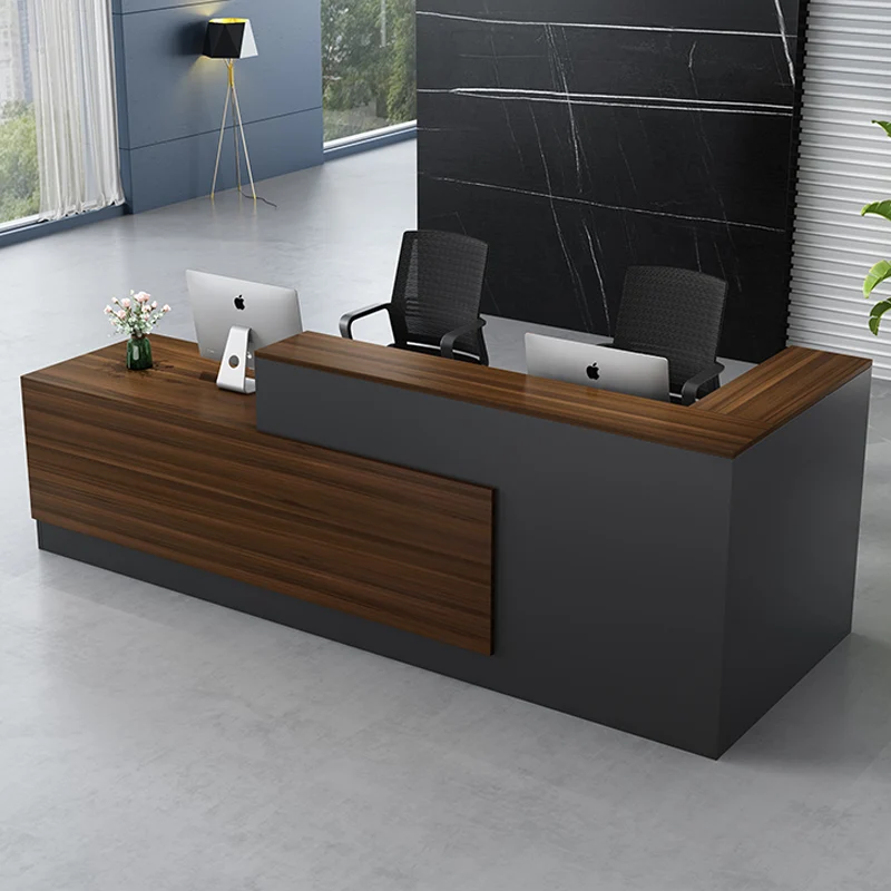

Muebles Oficina, оптовая продажа, мебель, простой дизайн, L-образная форма, офисная MFC, деревянная стойка регистрации отеля для вестибюля