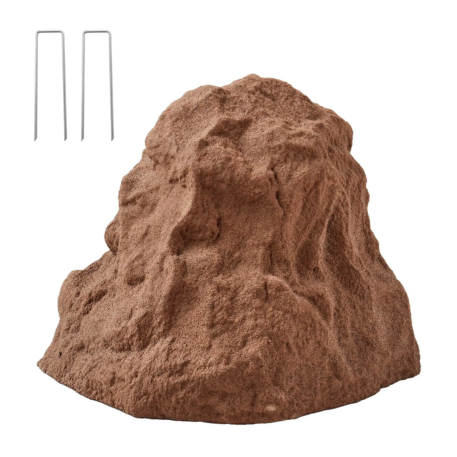 Faux Rock Cover, Outdoor Fake Rock Well Pump Cover, Realistic Natural Texture, Lightweight & Weather-Resistant Polyresin Artificial Boulder for Landscaping Garden Yard Décor, Brown, Small Size