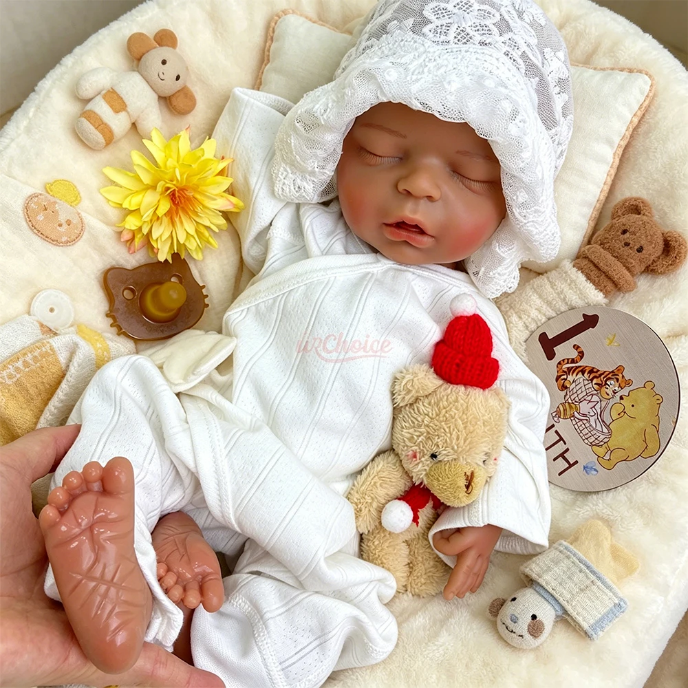 

18Inch Lifelike Silicone Reborn Baby Girl Full Soft Body Washable Doll High-Simulation Weighted Newborn Doll for Photography