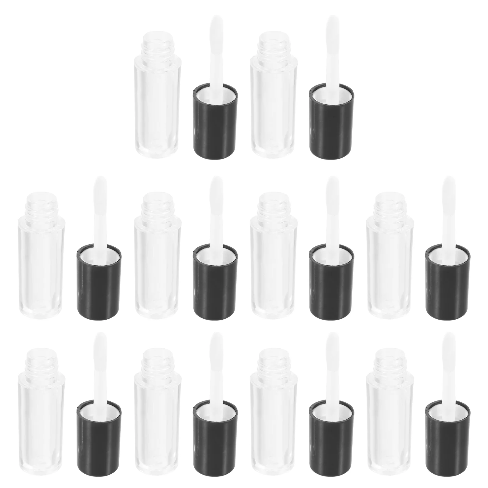 Empty Tube of Lip Gloss Refillable Lipstick Bottles Holders Glazes Small Balm Tubes DIY Black