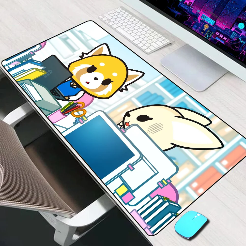 Aggretsuko-alfombrilla de ratón grande XXL, accesorios para juegos, teclado, PC, escritorio, ordenador portátil