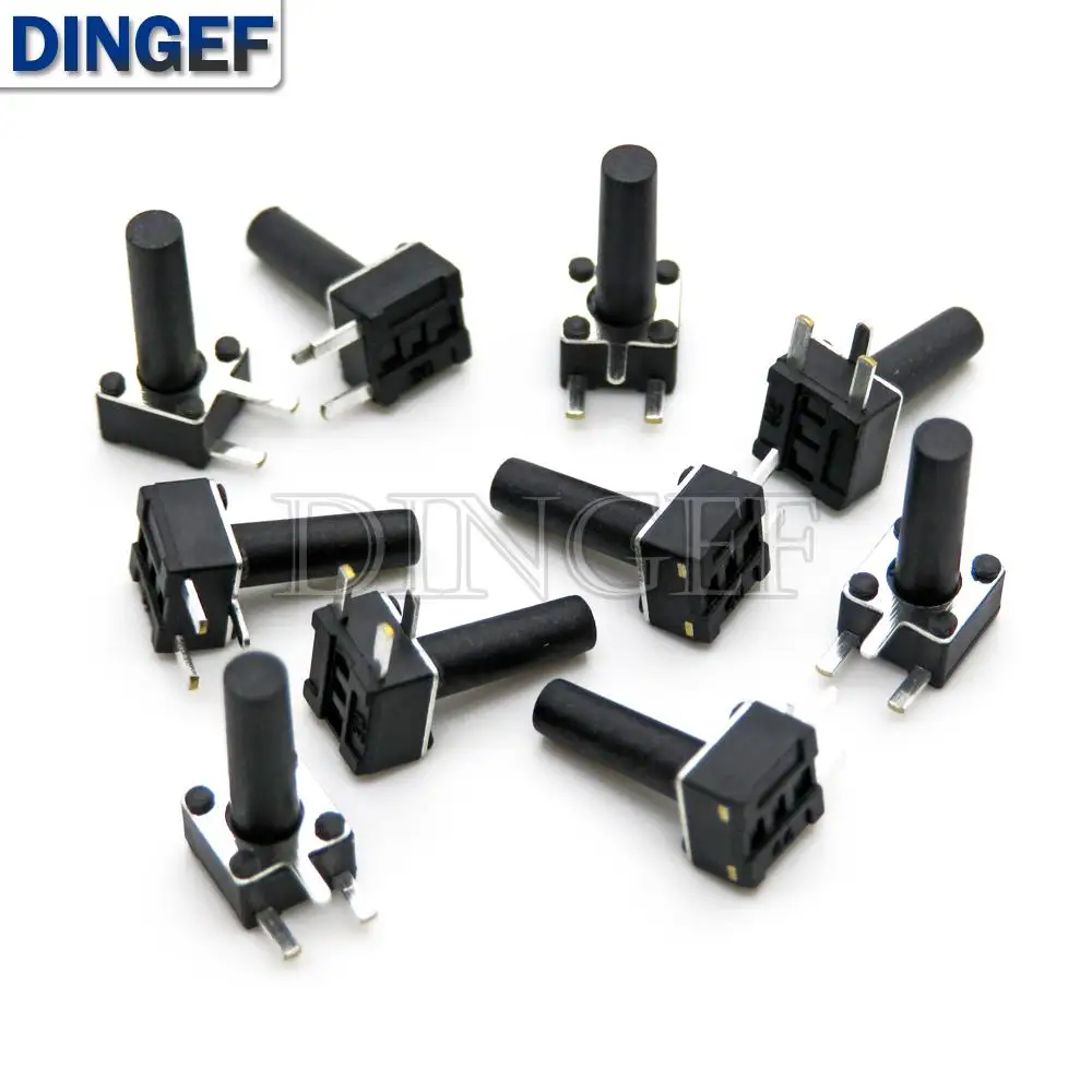 50PCS 4.5X4.5 Micro Switch 4.5*4.5 3P Button Momentary Tactile Tact Push Side 3Pin DIP 4.5X4.5X3.8/4.3/4.5/4.8/5/6/7/8/9/10mm