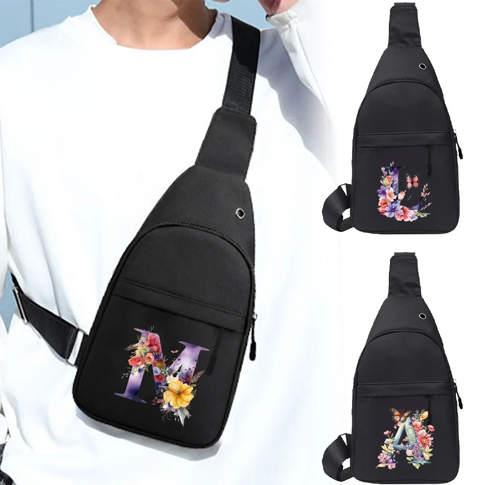 

2025 New Men Chest Pack for Travel Hiking Casual Shoulder Butterfly Letter Series Fashion Multi-functional Chest Bag