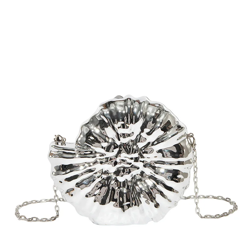 Fashionable Conch Shell-shaped Ladies' Evening Bag Trendy Acrylic Box Clutches Female Chain Shoulder Bag Party Wedding Purse