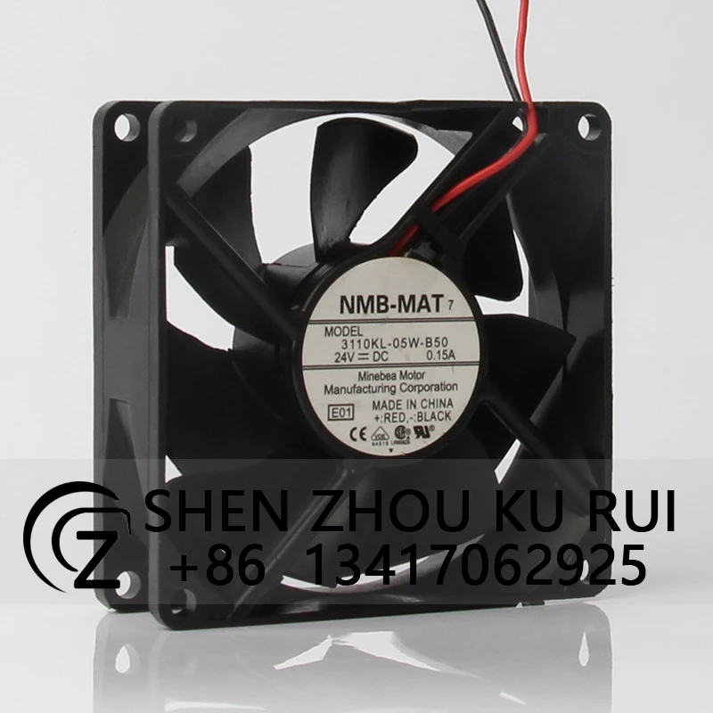 3110KL-05W-B50 Case Cooling Ball Bearing Fan for NMB 24V 0.15A 80X80X25MM 8CM 8025 Converter Axial Flow Centrifugal Ventilation