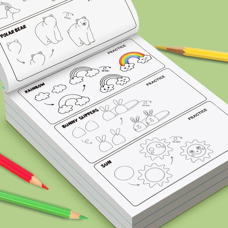 

4 Steps To Complete Drawing Fun Activity Drawing Book Animals Food Daily Life Theme How To Learn Painting Book 96 Cute Patterns