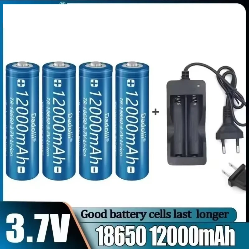 18650 battery12000mAh, with charger, 3.7V rechargeable lithium-ion, suitable forflashlights/toys, EU plug,air transportation