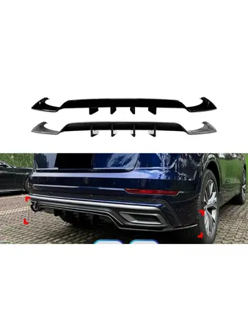 아우디 Q8 4M S라인 2019-2023 3피스 리어 디퓨저 리어 립 스포일러 코너 스포일러 외장 스타일링 개조 ABS 소재