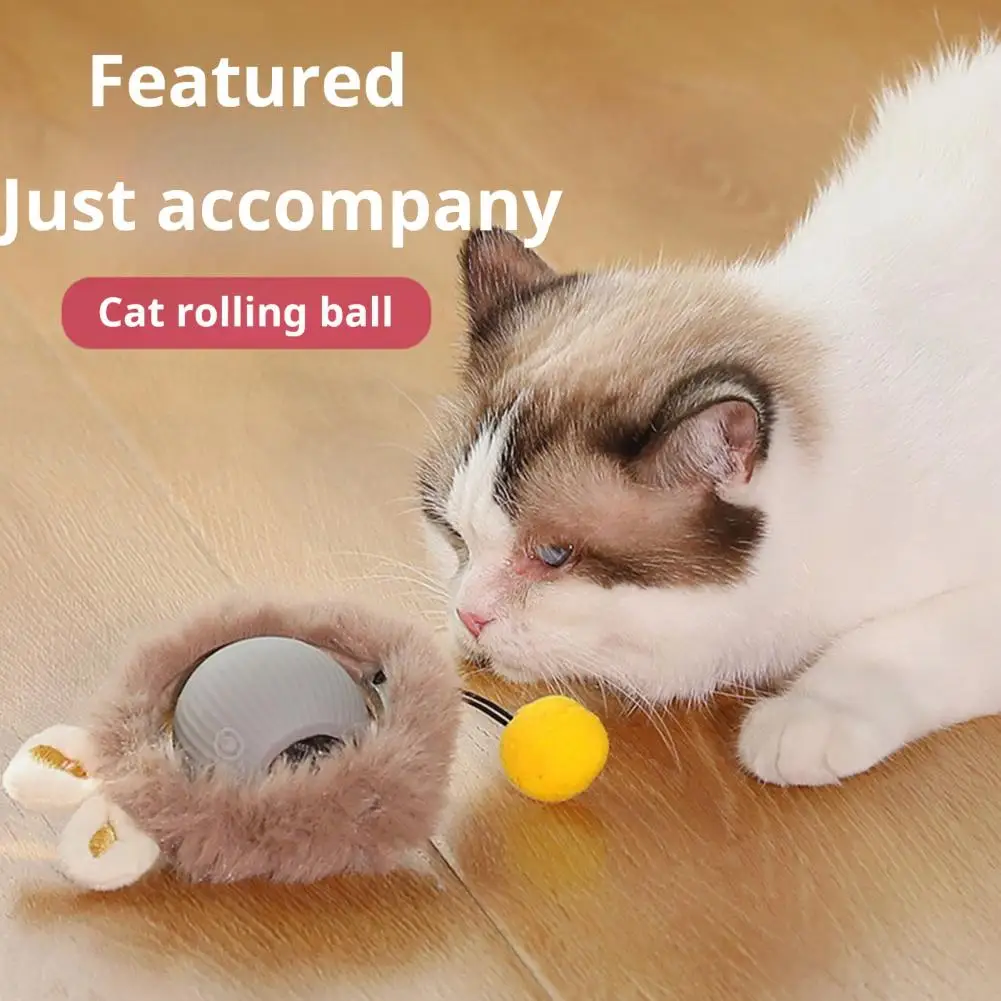 Interactive Cat Ball Toy USB Rechargeable Self-Moving Pet Ball Toy Automatic Rolling for Indoor Cats Engaging Movement