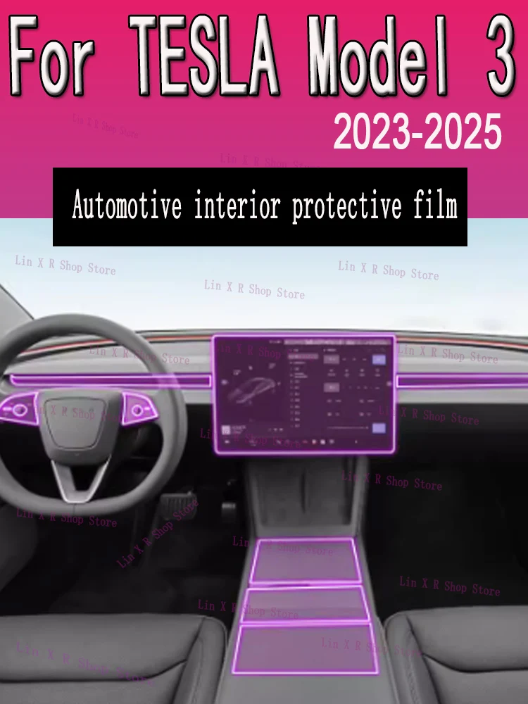 

For TESLA Model 3（20223-2025）Car Interior Center Console Transparent TPU Protective Film Anti-scratch Repair Film