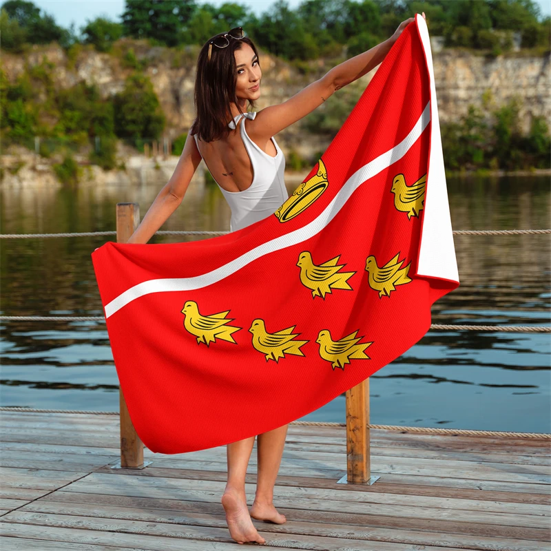 Gaslight Gatekeep Girlboss East Sussex England Waffle Beach Towel 150cm x 75cm
