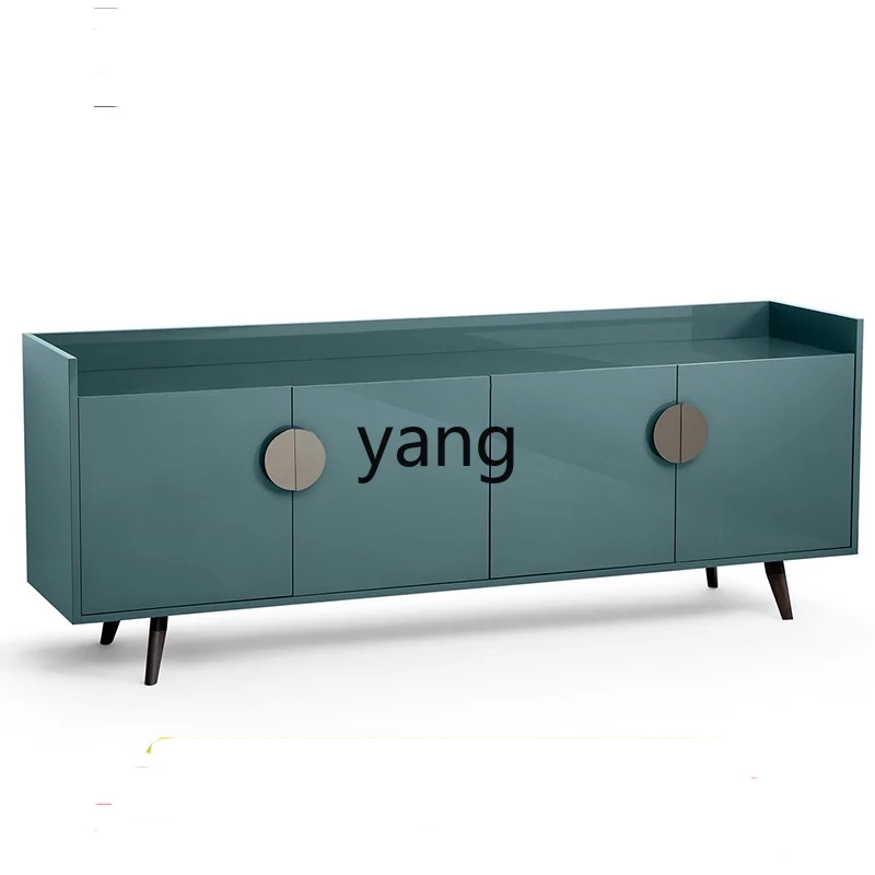 Yhl Entrance Cabinet Minimalist Living Room High Four-Door TV Cabinet Solid Wood Paint Sideboard Cabinet Customized