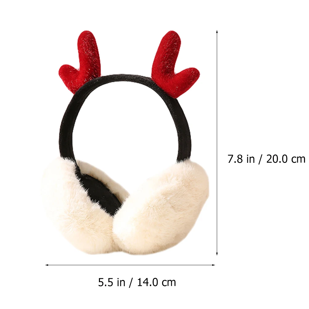 Christmas Folding Earmuffs Lovely Antlers Warmer Ear Cover Kids Adult Winter Outdoor Skiing Snowboarding