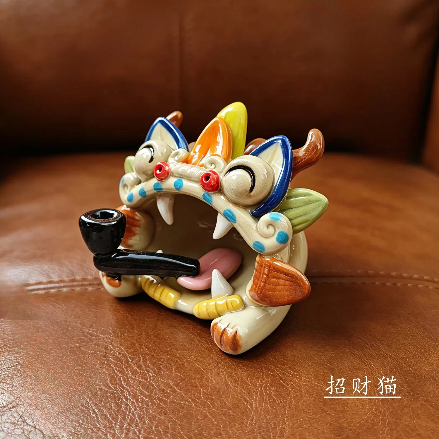 Yunnan intangible cultural heritage tile cat pure handmade lucky cat thread incense insert reflux incense