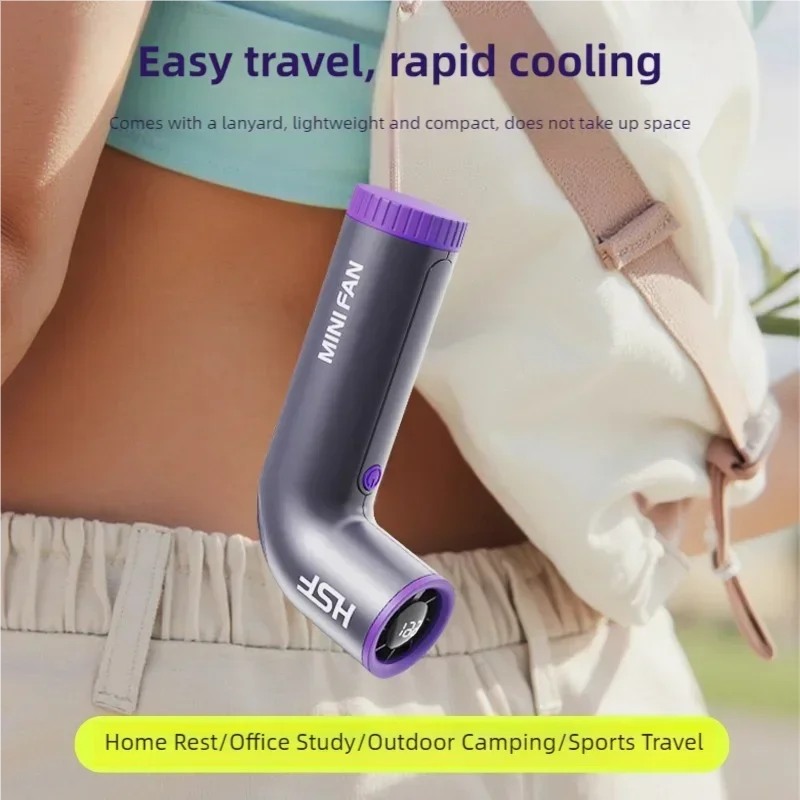 مروحة صغيرة محمولة بقدرة 4000 مللي أمبير في الساعة، 199 سرعة، شاشة رقمية توربو، سرعة متغيرة لا نهائية، مروحة محمولة خارجية، شحن USB