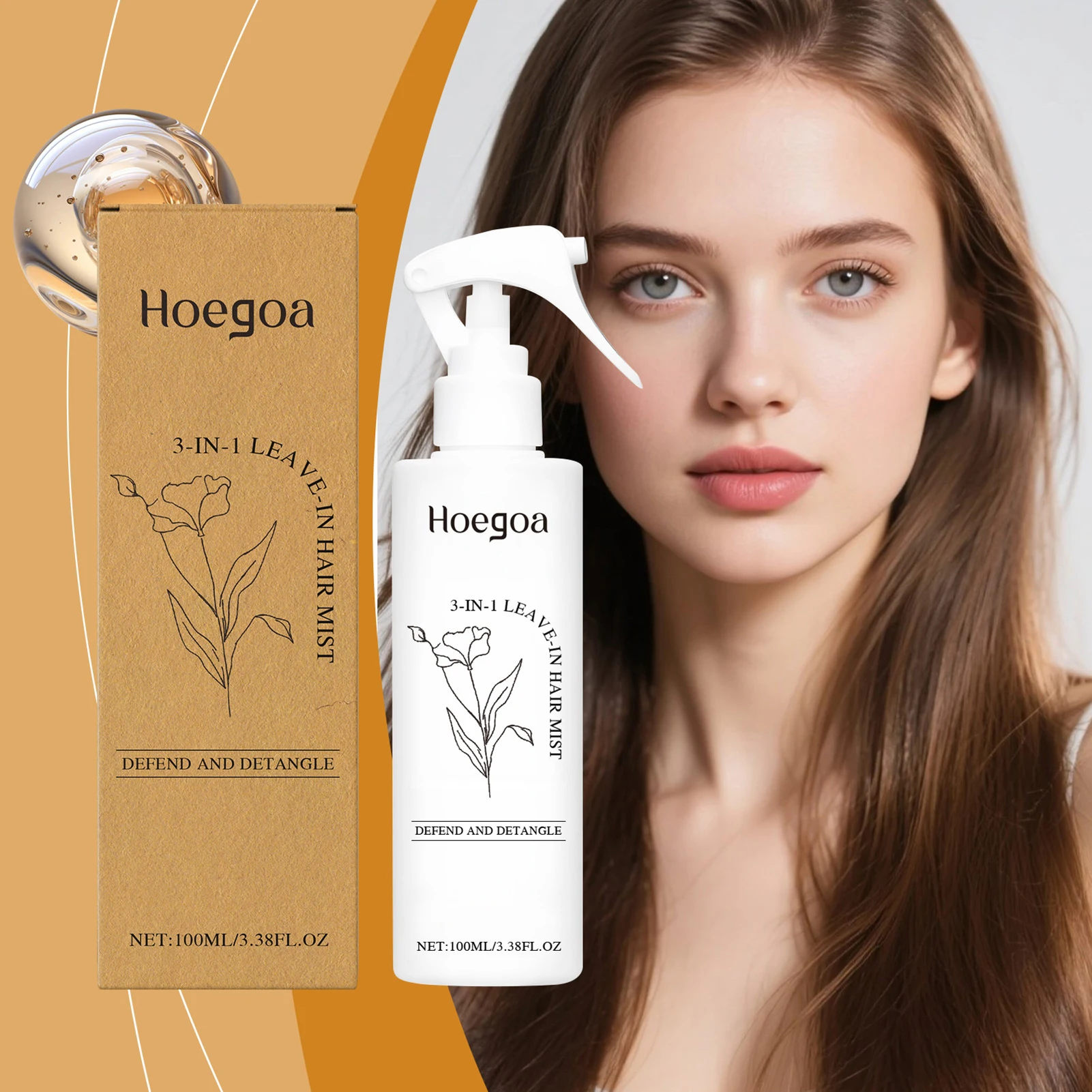 

3-In-1 Wash-Free Dry Hair Spray Plant-Based Nourishing Fluffy Non-Rinse Leave-In Conditioner Spray Anywhere Hair Refreshing