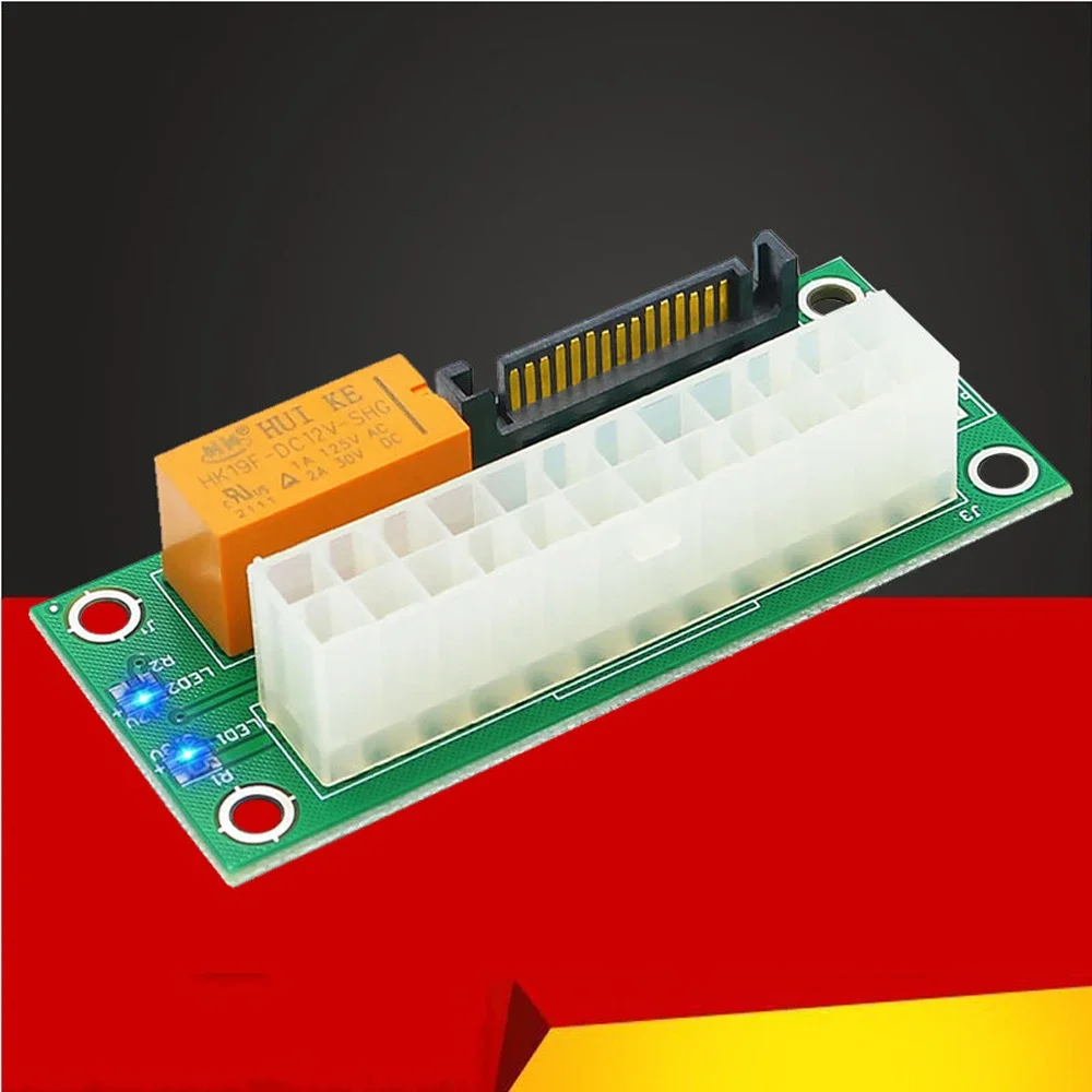 อะแดปเตอร์Dual PSU Power Supply Board Extenderสายการ์ดLED ATX 24Pin SATA Sync Starter Add2psuสําหรับกราฟิกการ์ดMining
