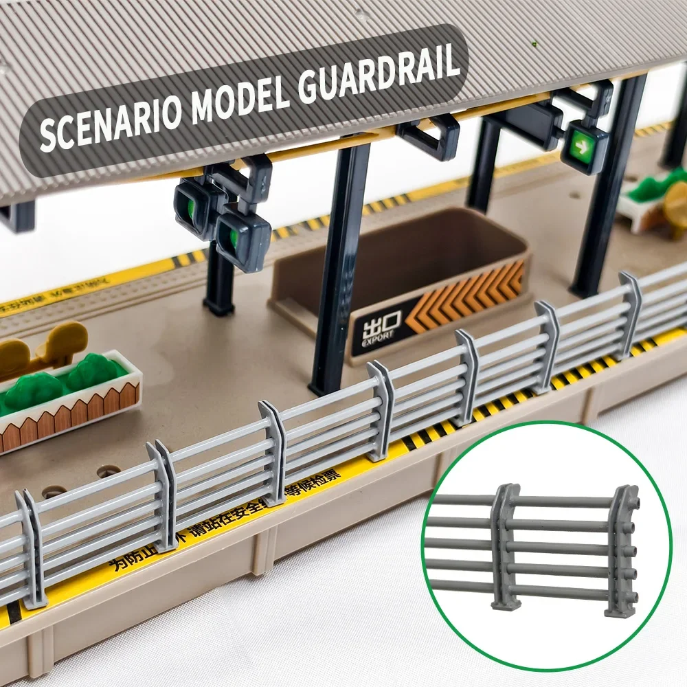 รั้วกั้นทางหลวงแบบโลหะขนาดเล็ก สำหรับโมเดล 1/64 1/87 Ho งาน DIY ทำโมเดล/ภูมิทัศน์ทราย/ไดโอรามา 1 ชิ้น