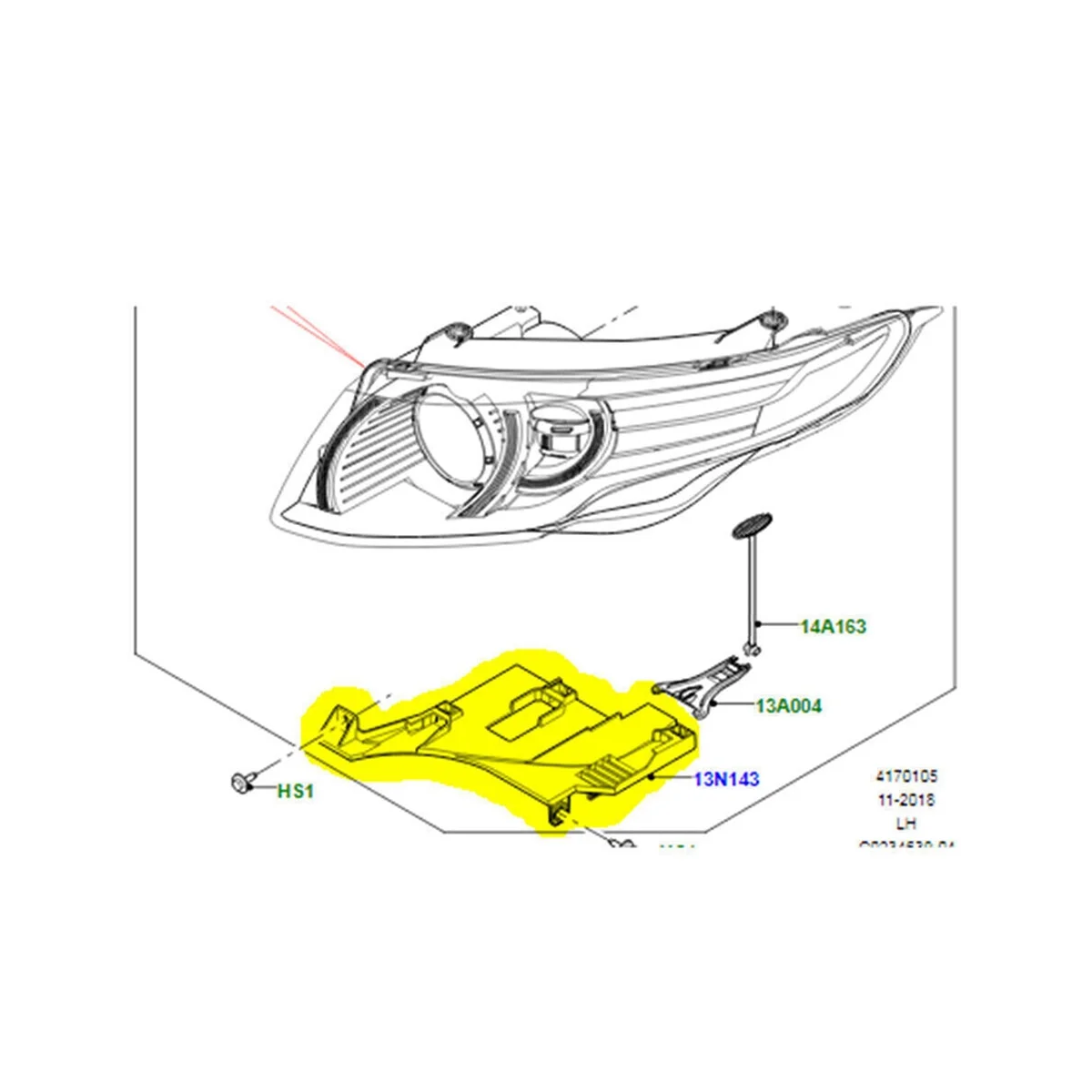 

1Pair Car Headlight Mounting Bracket for Land Rover Range-Rover Evoque 2010-2018 LR025744 LR044484