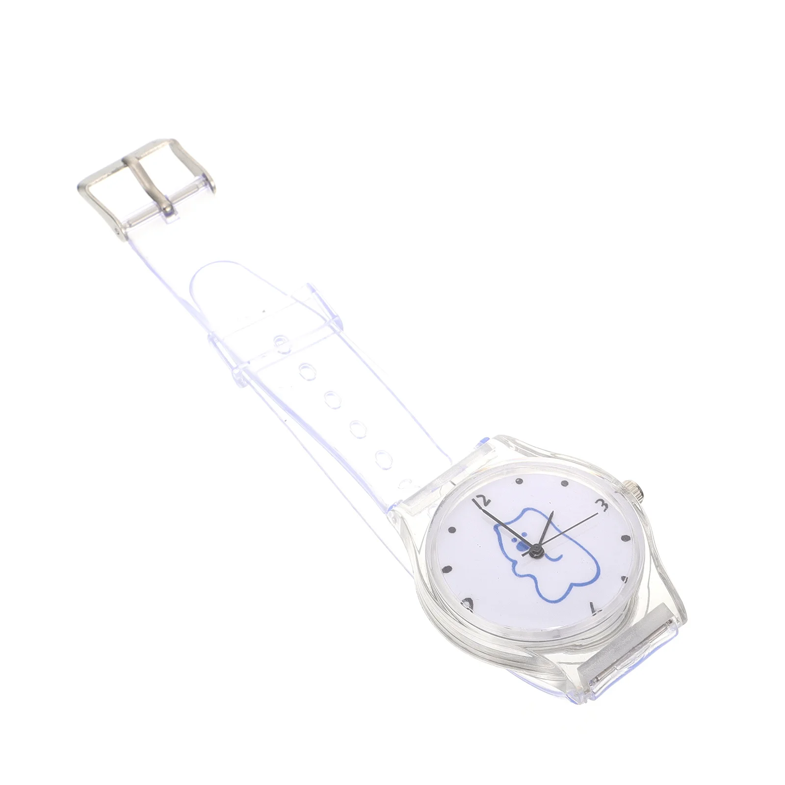 

Cartoon Wrist Watch For Women Silicone Transparent Strap Student Bear Pattern Fashionable Adjustable Ergonomic Design