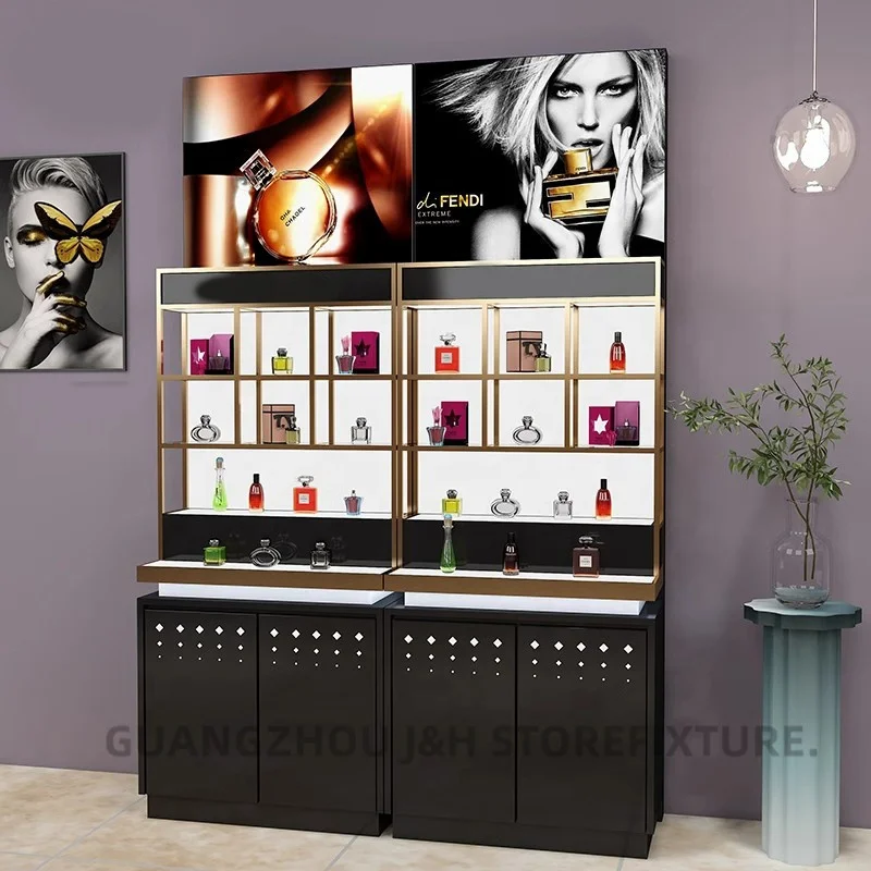 customized.High grade retail cosmetic makeup displays stand storage perfume shop display racks cosmetics makeup display stan