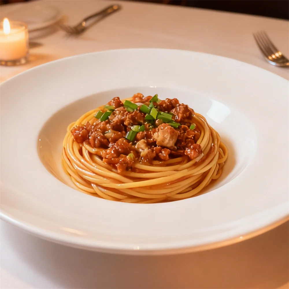 Modelo de Pasta sin placa, bonita salsa de carne, cebolla, Pasta italiana, modelo de comida falsa para exhibición, juguete de simulación de cocina
