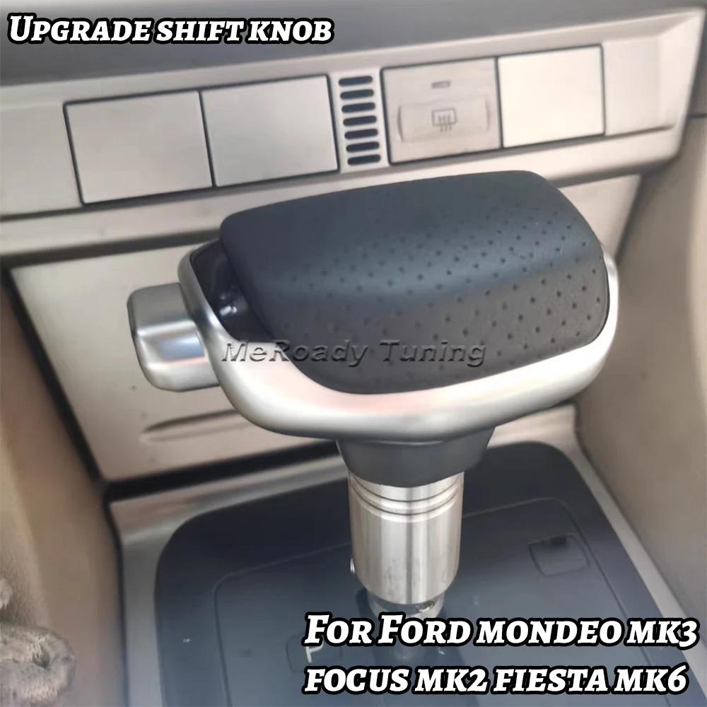 Perforated Leather  Shift Knob Gear stick Lever Handle for Ford Mondeo Mk3 Focus Mk2 Fiesta Mk6 2009 2010 Accesories