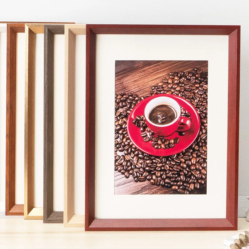 Moldura grande de madeira sólida para pendurar na parede, imagem montada, licença comercial, quadro externo personalizado, decoração de casa