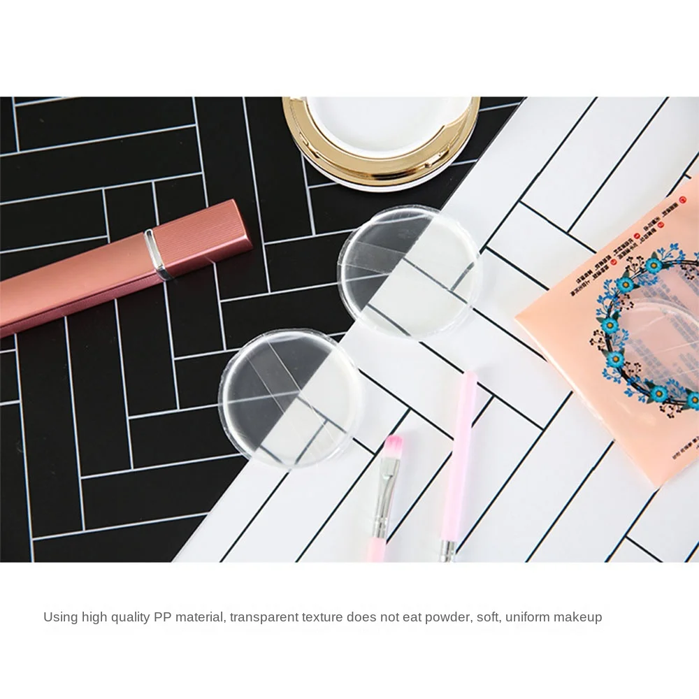 Sopro de pó de silicone portátil transparente sem pó começando pó cosmético puff geléia puff ferramenta de maquiagem