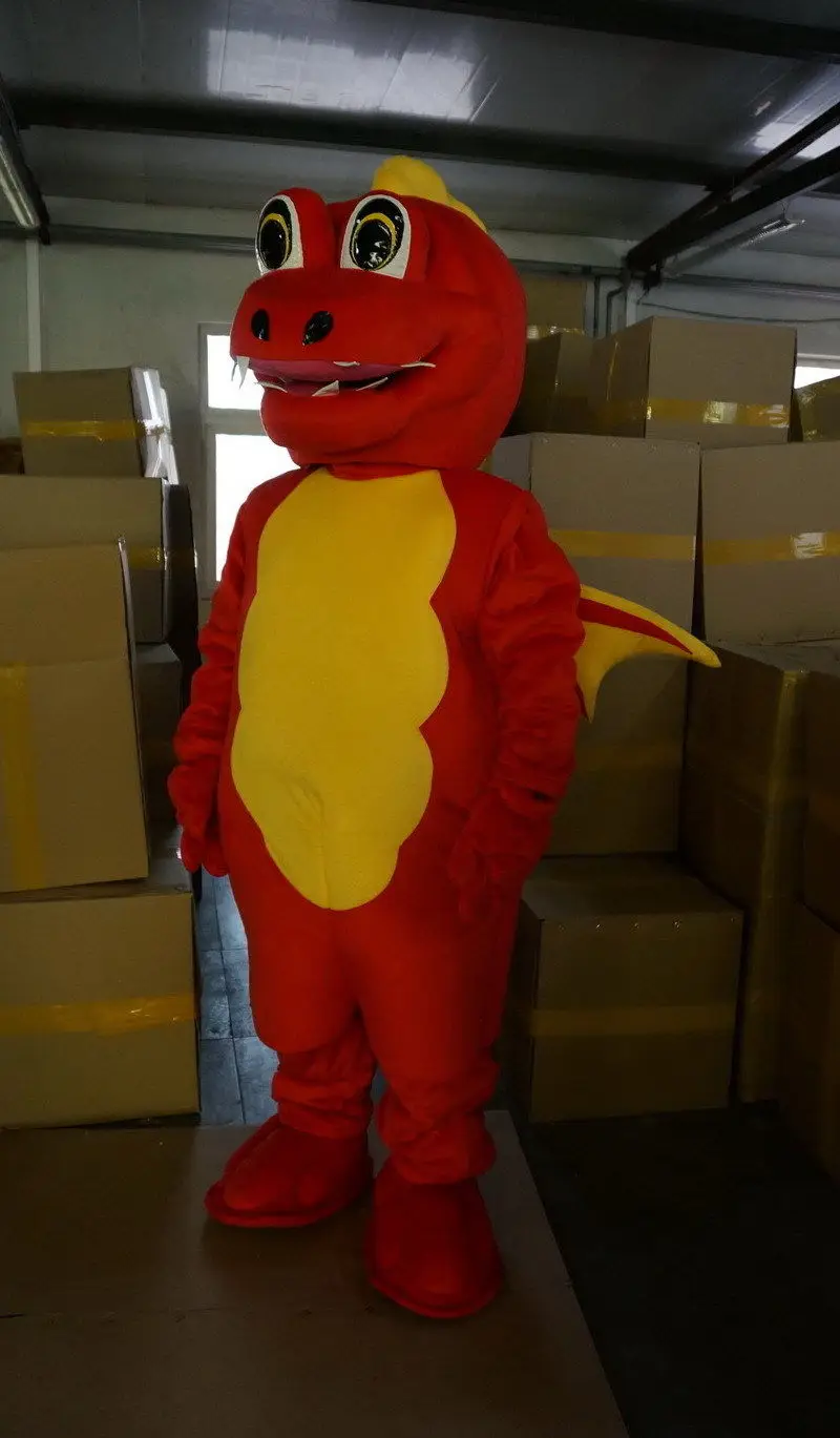 Costume de mascotte de dessin animé pour adultes, Big Red Fly Dragon Dam, robe en peluche, Noël, Halloween, offre spéciale, nouveau