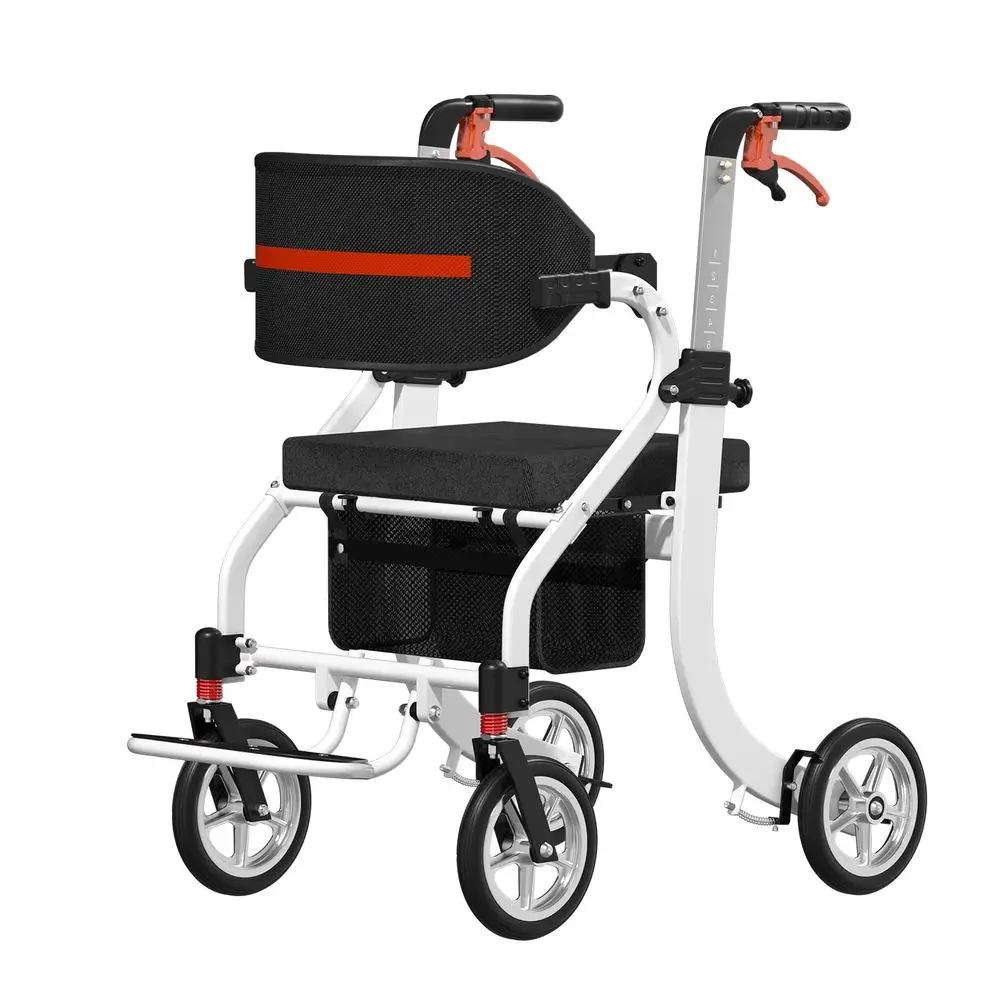 

4in1 Mobility Wheelchair Combination, No Installation Design, Walkers for Seniors, Foldable Walker with Seat, Rollator Walker w