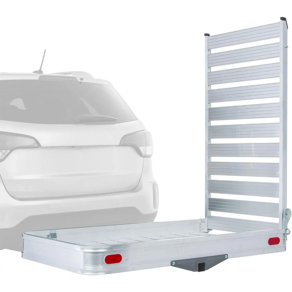 

Premium Aluminum Hitch Cargo Carrier Class III or IV with 58" Long Loading Ramp - 500 lb Capacity