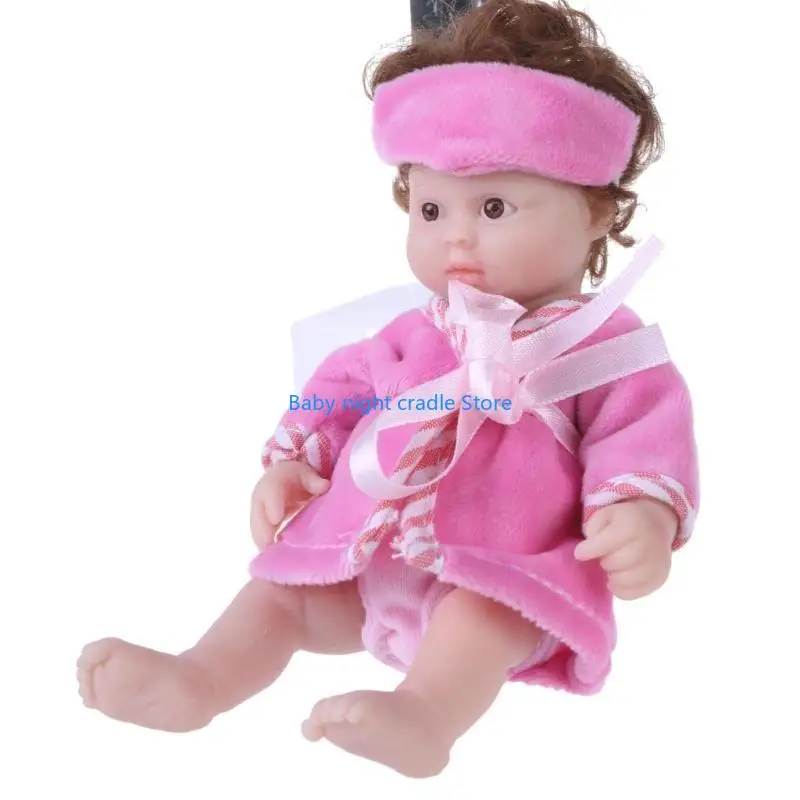 

J2FF 6inch Baby Doll Life Like Reborns Toy Infant Girl Doll with Clothes RolePlaying Game Toy Kids Favor Birthday Gift