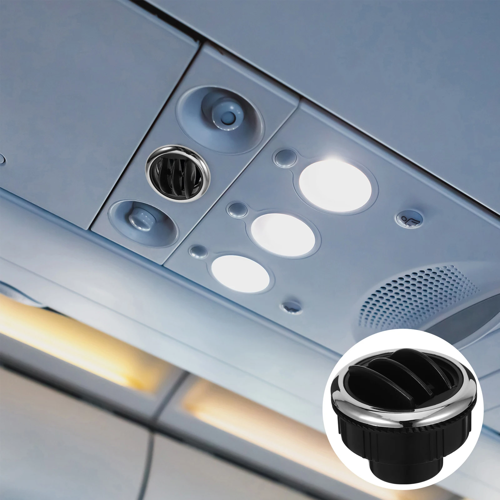 

Electroplating Air Conditioner Outlet Universal RV Bus Vent ABS Material Car Heater Panel Caravan Air Conditioning