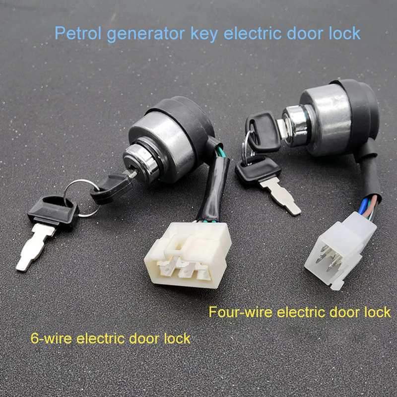 NEW 4/6 Wire Gasoline Generator Ignition Start Key Lock Combination Switch For 2-3KW 168F 5-8KW 188F Generator Accessories