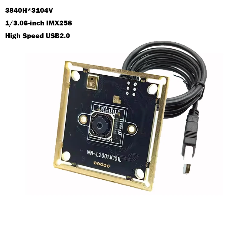 

Модуль USB-камеры 12 МП HD 1/3.06 дюйма IMX258 3840x3104V с автофокусом 77 ° с поддержкой протокола UVC и функцией Plug-and-Play