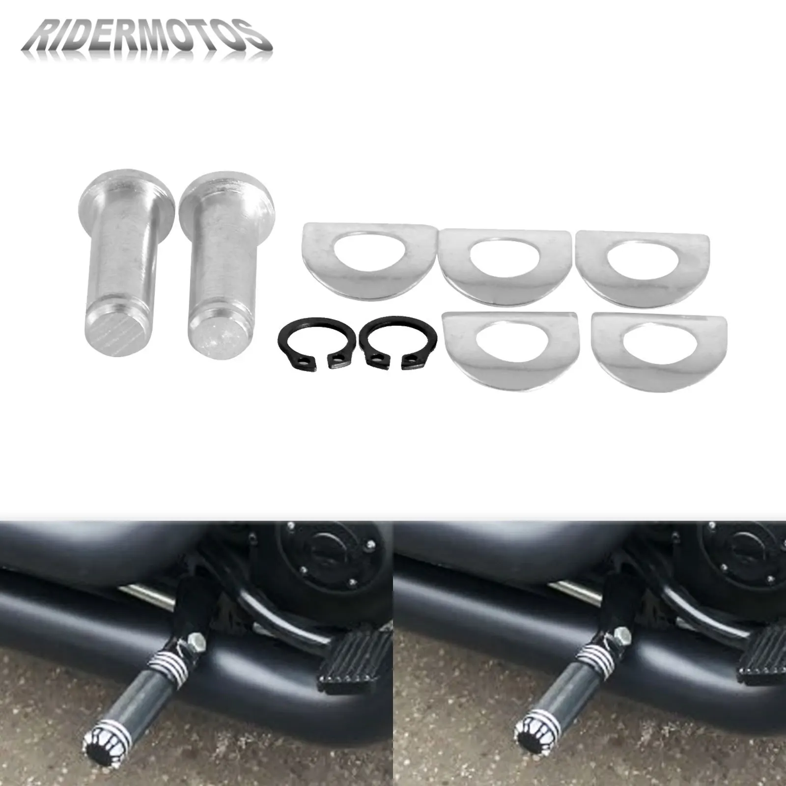 Motorcycle 9pcs Footrest Mount Kit Pins Foot Peg Pads Bolts For Harley Touring Road King FLHR Softail Dyna FXDL Sportster XL883