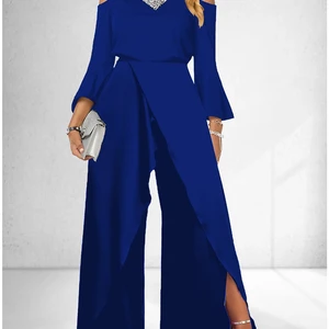 Pailletten Bell Frauen, elegant, groß, locker, monochrom, v, v, Geschäft 10 Hauptverkaufs -Pailletten -Jumpsuit - №8