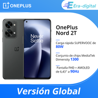 Global version OnePlus Nord 2T 5G Smartphone MTK dimension 1300 90Hz AMOLED 32MP camera 4500mAh 80W fast charging